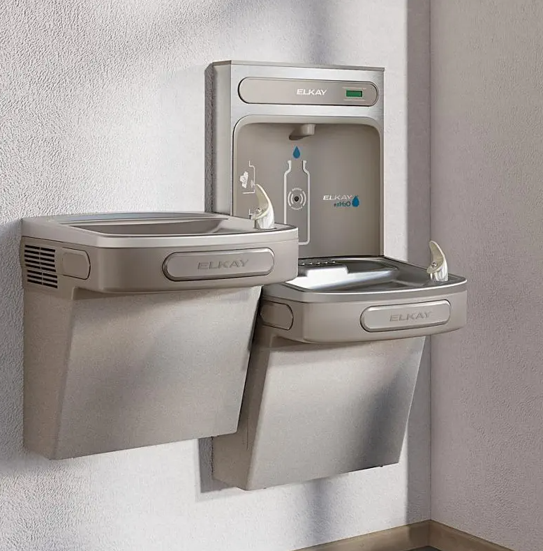 Plumbing fixtures include water coolers