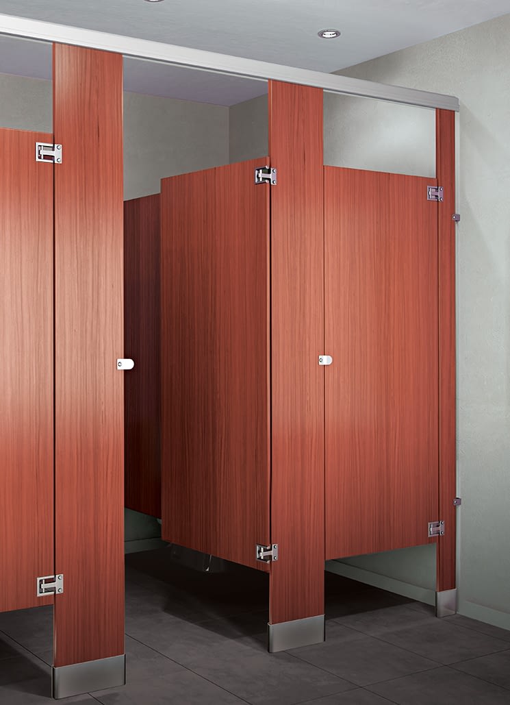 Plastic laminate toilet partitions